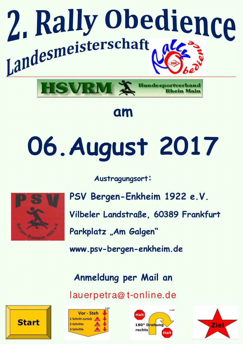 Plakat der 2. Rally Obedience Landesmeisterschaft am 06. August 2017